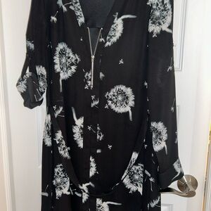 Express Monochrome Floral Dress